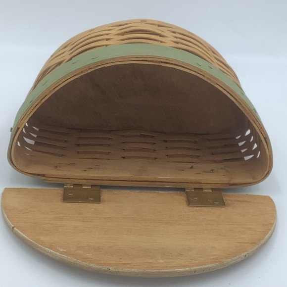 Half Round Lidded Basket with Hand-painted Birdhouse Lid - Picture 8 of 10